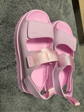 Pink Ugg golden glow slides NEW